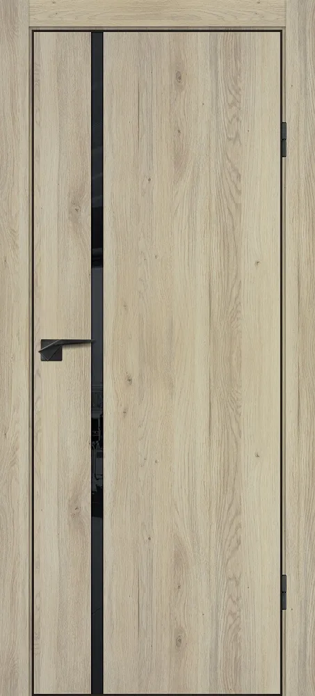 Фото Межкомнатная дверь P-22  кромка ABS черная c 4-х ст. Дуб молочный